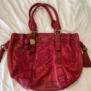 LOCKHEART Red Leather Purse